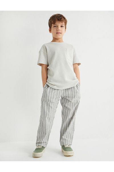 Koton Crew Neck Pocket Detailed Cotton Short Sleeve T-Shirt
