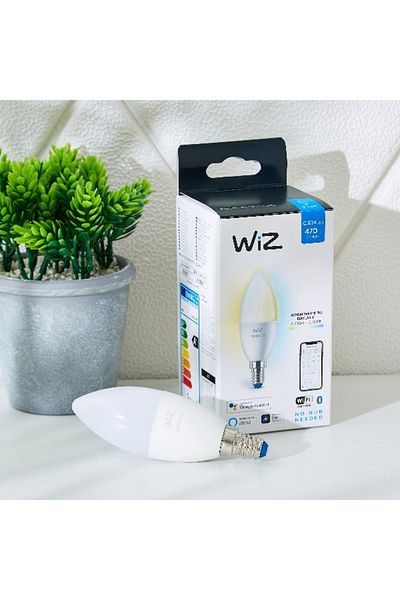Wiz Wi-Fi Tunable White Smart LED Bulb - 40W C37 E14 927-65