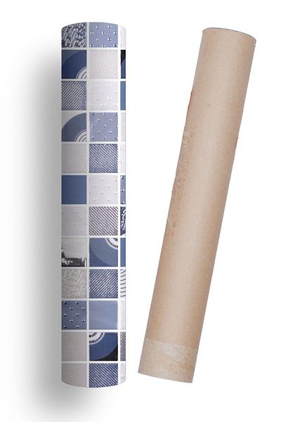 Bigaimaj Bucătărie între blaturi - acoperire cu folie adezivă, model de piatră mozaic, 60 cm x 100 cm