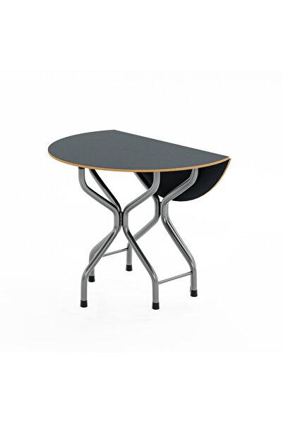 eportatif Mutfak Masa Bahçe Yemek Masası Füme Yuvarlak 1079