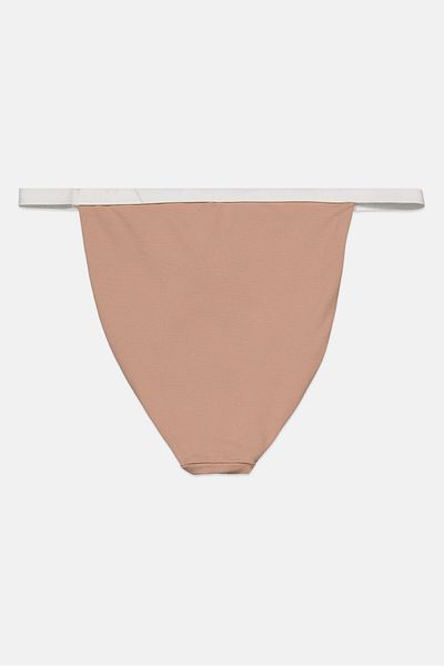 Reserved Women Colorblock Bikini Bottom, Tan