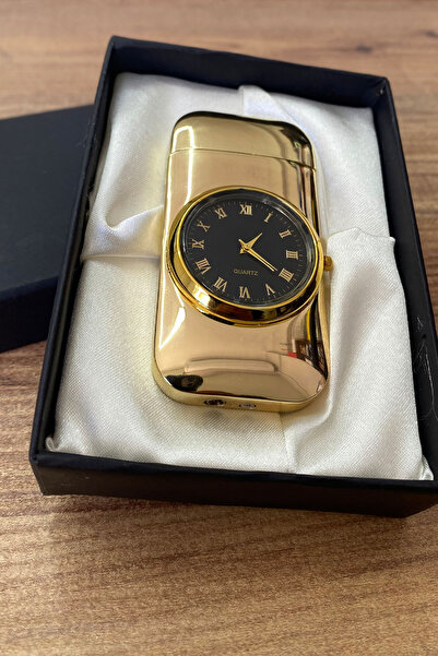 CİYU Saatli Çakmak Işıklı Gold Renk Şık Tasarım