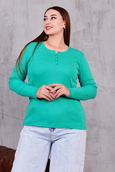Siyezen Plus Size Cotton Lycra Button up Blouse