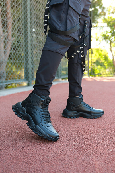 Riccon Unisex Black Sneaker Boots - 0012108