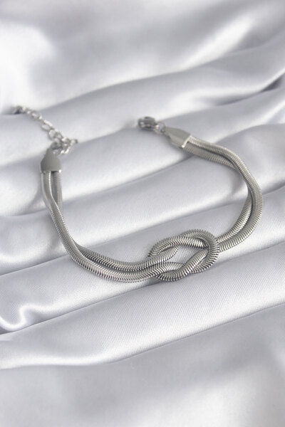 Nehir 316L Steel Steel Gold Color Italian Chain Knot Model Women's Bracelet V...