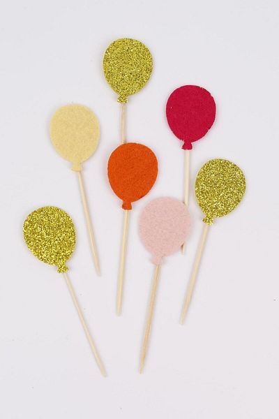 Le Mabelle Gold Happy Birthday Balloon Cake Decoration