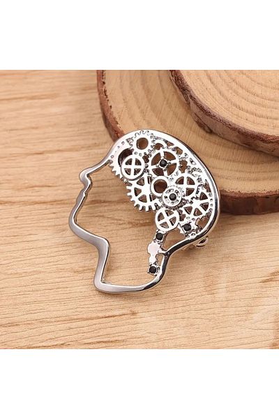 GlassySKY Science Teacher Doctor - Brain Head Thinking, Medical Engineer Architect, Backpack, Clothing Badge Gift