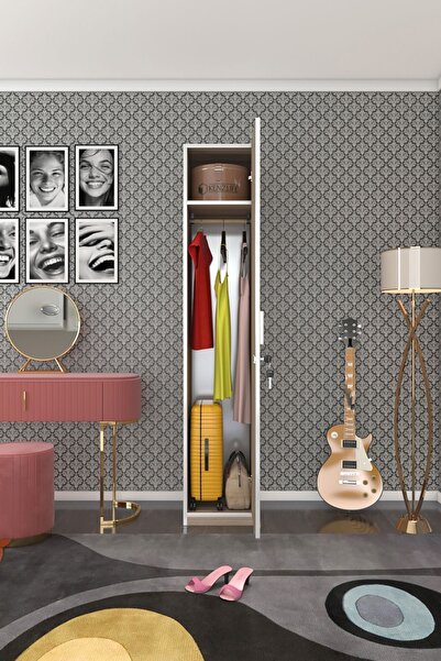 Kenzlife Kilitli Gardırop Öğrenci Dolabı Tek Kapılı Kasımpatı Crd 180*35*42 Gardolap Dolap Ofis