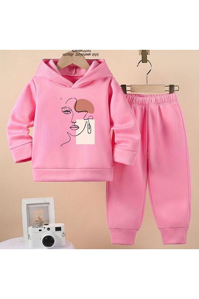 BENROMA Unisex Kids Tracksuit Set - Face Printed, Oversize Fit