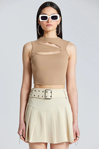 World Fashion Trends WFT2573 Crop dublu în față, bej