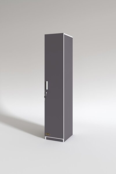 Kenzlife Kilitli Gardırop Öğrenci Dolabı Tek Kapılı Kasımpatı Gri 180*35*42 Gardolap Dolap Ofis