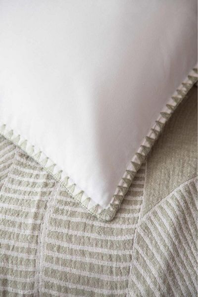 Apricitas HOME June Sage Muslin Double Personal Duvet Cover & Bed Cover Set