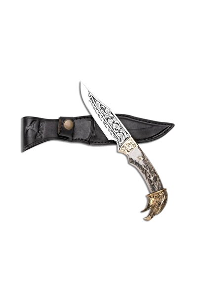 Bora Bıçakları Bora 310 Dragon Geyik Boynuzu Sap Gravürlü Bıçak