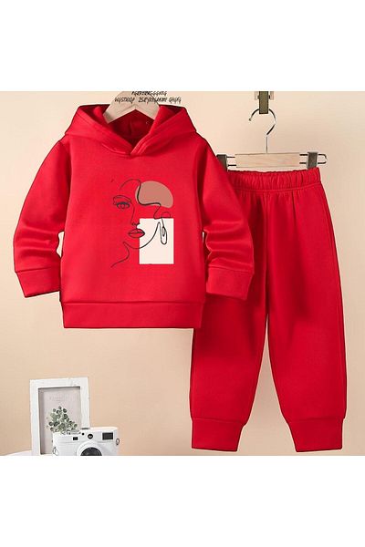BENROMA Unisex Kids Tracksuit Set - Face Printed, Oversize Fit