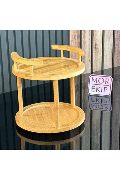 Lizzy Mien Edge Protected Bamboo Rotating Serving Spice Rack