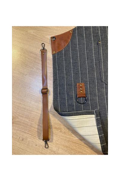 MARTEN Apron for Chef, Waiter, Barber Alpaca - Adjustable Leather Detail