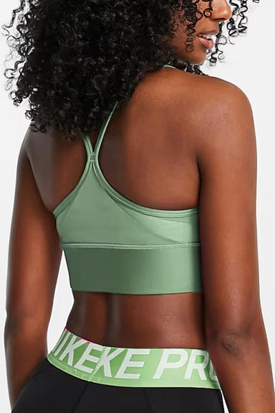 Nike Dri-Fit Indy Light Support Longline Green Bra Sports Bra Bra Green
