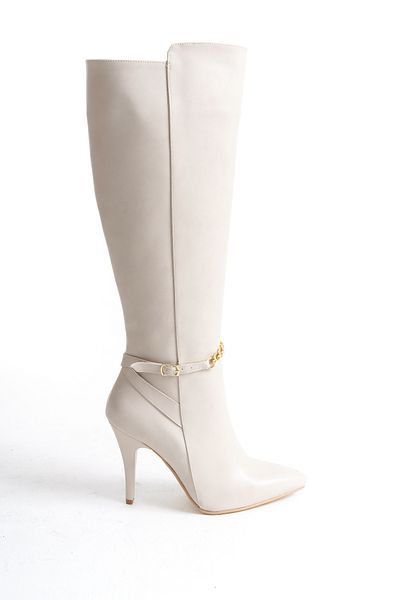 Shoesers Γυναικείες μπότες με φερμουάρ ειδικής σχεδίασης με μεταλλικά αξεσουάρ με λεπτό τακούνι