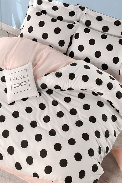 Eponj Home Διπλό Σετ Παπλωματοθήκης Mature - White and Salmon Mixpuan