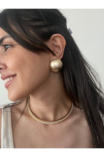 Hoop jewelery Vintage Model Glitter Ball Earrings Sand