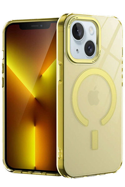 NewFace حافظة هاتف آيفون 15 تروي ماجسيف - أصفر SPTGL