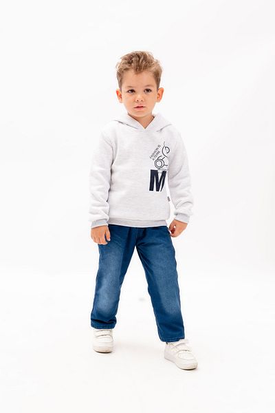 liontim Children's Top and Bottom Welsoft Cotton Gray Set