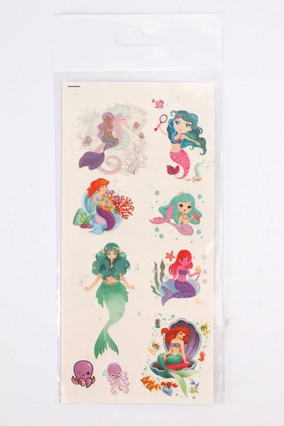 Le Mabelle Multicolored Mermaid Themed Girl's Tattoo