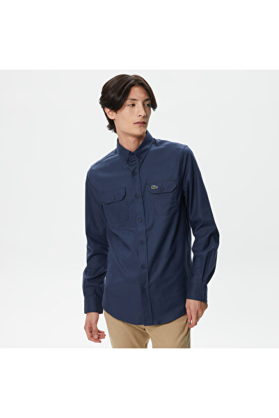 Lacoste Erkek Slim Fit Düğmeli Yaka Lacivert Gömlek