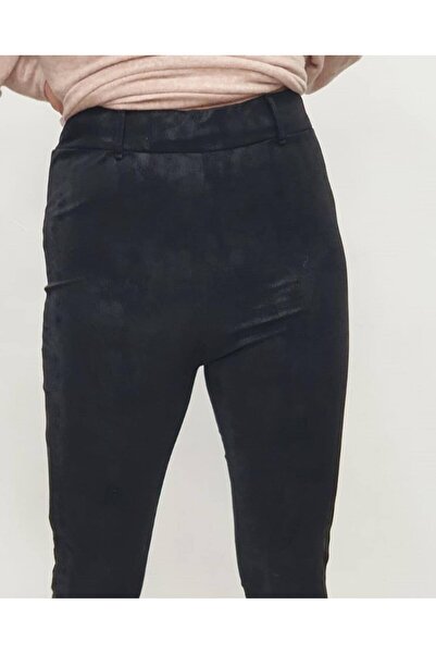 Blue Petrol Women's Pattern Detailed Black Tights