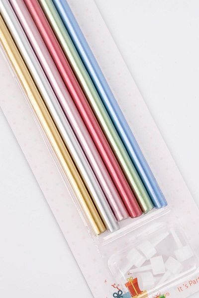 Le Mabelle Multicolored Metallic 6-Piece Birthday Candle