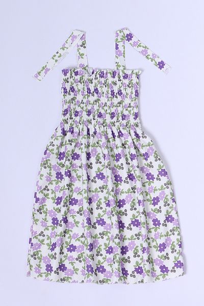 HÇM Flower Patterned Strappy Girl's Dress - B35