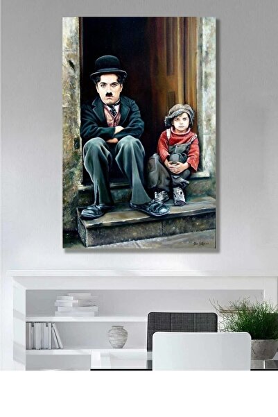 Şehzat Design Charlie Chaplin - Kanvas Tablo Salon Oturma Yatak Odası Ofis An...