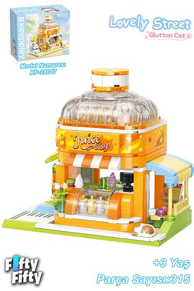 Vagonlife Cute Street Series Juice Shop - 315 Piece Toy Building Set Ffk-28017
