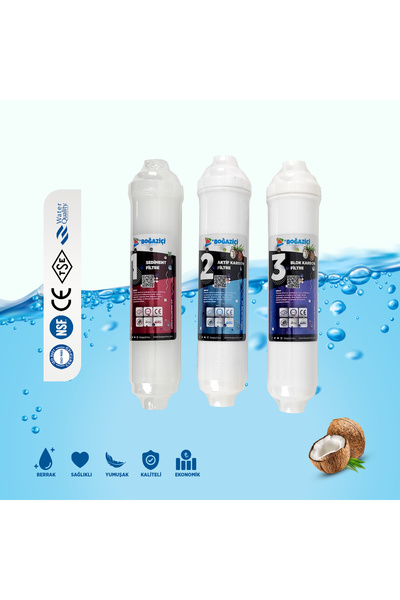 Boğaziçi Su Arıtma KAPALI KASA SU ARITMA CİHAZ 3 LÜ FİLTRE SETİ