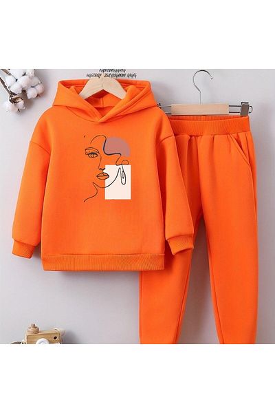 BENROMA Unisex Παιδική φόρμα γυμναστικής - Εκτύπωση προσώπου, Oversize Fit
