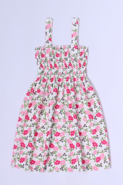 HÇM Flower Patterned Strappy Girl's Dress - B35