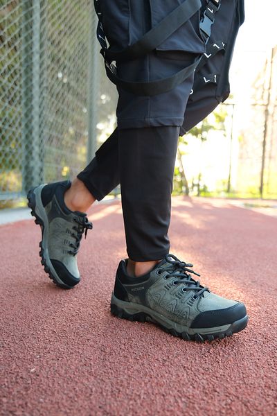 Riccon Khakifarbene Trekkingschuhe für Herren00127053