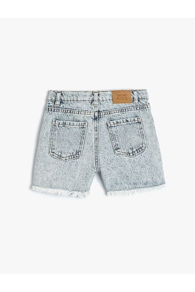 Koton Denim Shorts Frayed Detailed Pocketed Cotton
