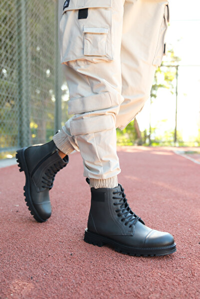 Riccon Füme Erkek Fermuarlı Postal Bot 0012856