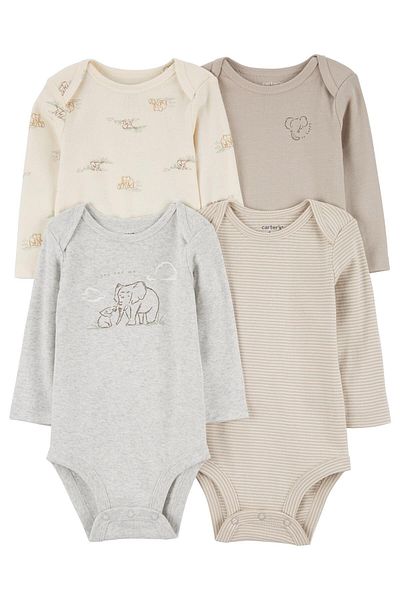 Carter's Baby Long Sleeve Bodysuit Set 4 Pack