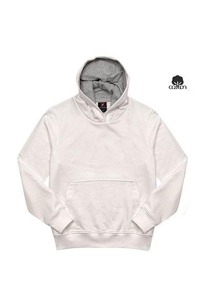 Cottonland Unisex CAMPUS Χοντρή κουκούλα με τρεις κλωστές με τσέπες χωρίς στάμπα φούτερ BONE