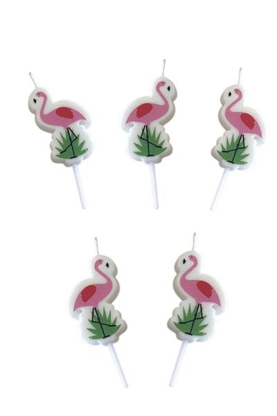 Le Mabelle Pink Flamingo 5-Piece Candle Set