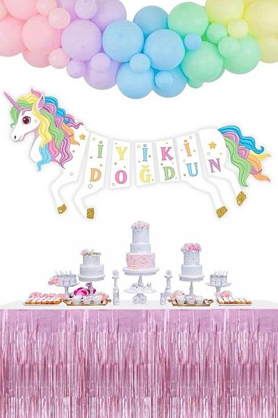 Le Mabelle Πολύχρωμο μονόκερος Happy Birthday Banner
