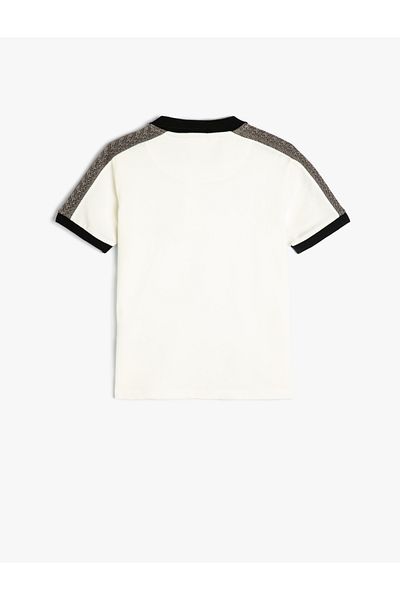 Koton Bavlněné Polo tričko s krátkým rukávem - Detail na knoflík