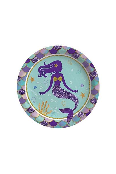 Le Mabelle Σετ πιατέλας 8 τεμαχίων με στάμπα Lila Mermaid