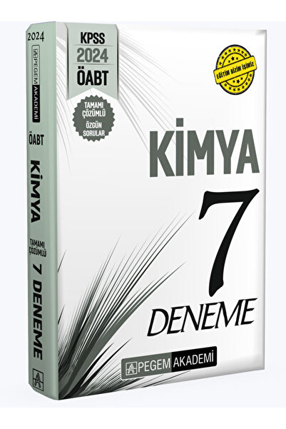 Pegem Akademi Yayıncılık 2024 KPSS ÖABT Kimya Öğretmenliği Tamamı Çözümlü 7 D...