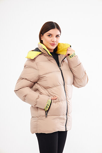 CrazyShopping Жіночий пуховик з регульованими рукавами, внутрішніми кишенями,...