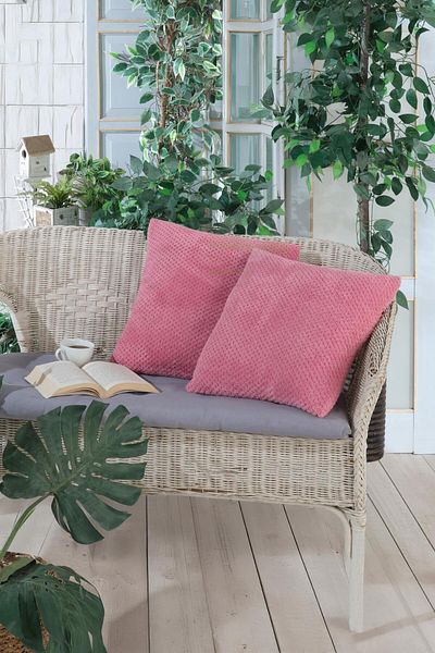 LADYNİL Wellsoft Throw Pillow Cover - 45X45, 2 Pieces Dusty Rose