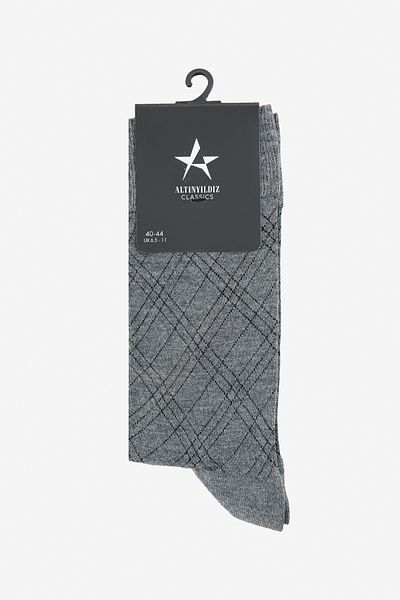 ALTINYILDIZ CLASSICS Men's Dark Gray Patterned Single Socks