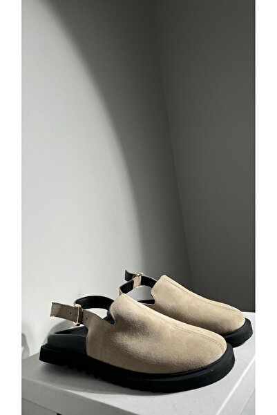 Eataly Shoes Παντόφλες Rita Beige από γνήσιο δέρμα Sabo